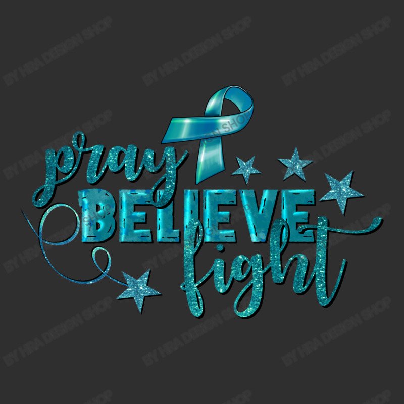 Pray Believe Fight Ovarian Cancer Rectangle  Leatherette Patch | Artistshot