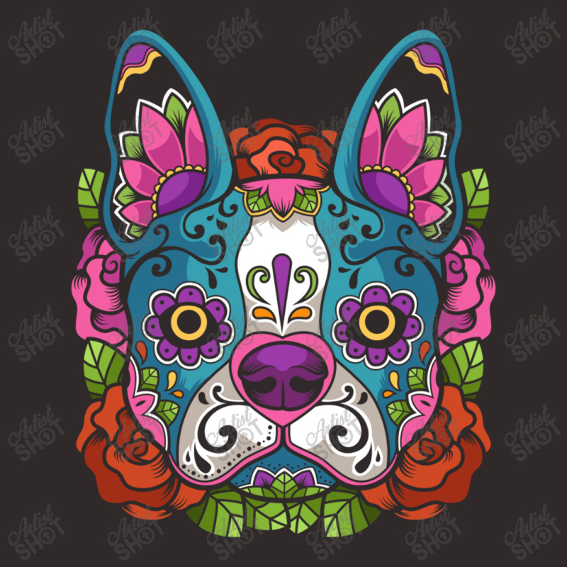 Boston Terrier Sugar Skull Dog Calavera Dia De Los Muertos Long Sleeve Racerback Tank by YenNgoc | Artistshot