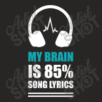 Brain Music Song Lyrics Headphones Ladies Fitted T-shirt | Artistshot