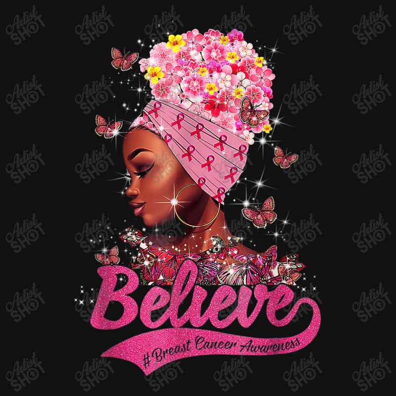 Breast Cancer Awareness Black Woman Warrior Support Believe Throw Pillow | Artistshot