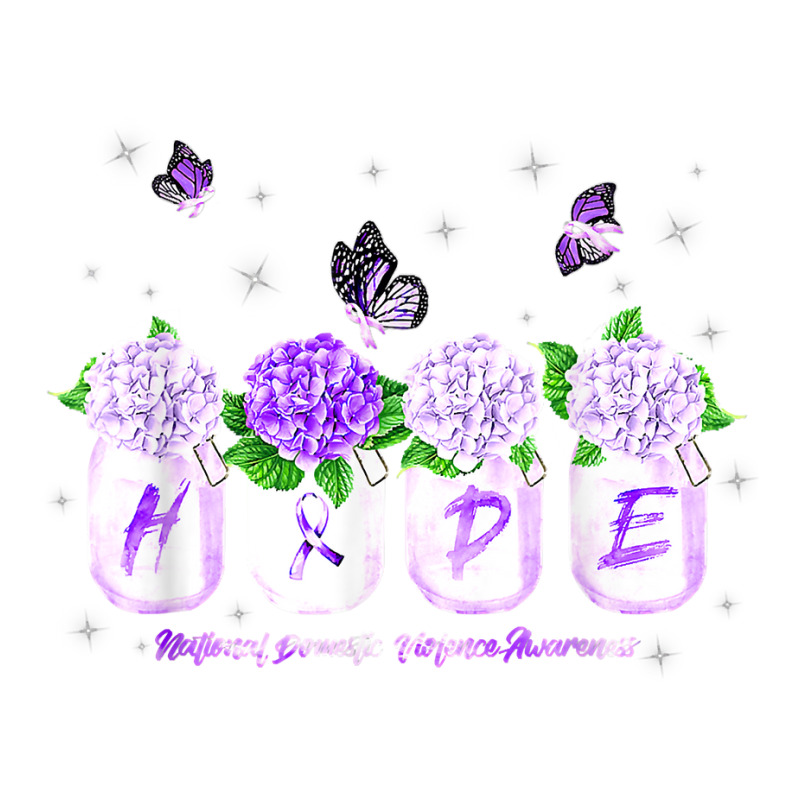 Hope Hydrangea Flower Butterfly Domestic Violence Awareness T Shirt Jumbo Paper Bag - 18 X 7 X 18 3/4 | Artistshot