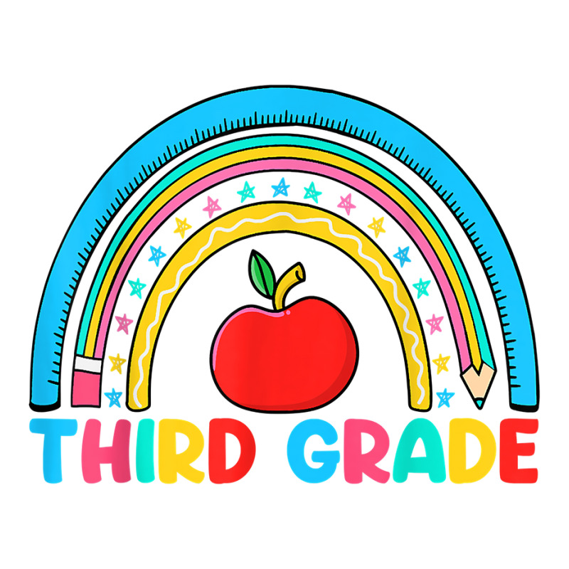 Rainbow Third Grade 3rd Grade Back To School Teacher Student T Shirt Mart Paper Bag -13 X 7 X 17 | Artistshot