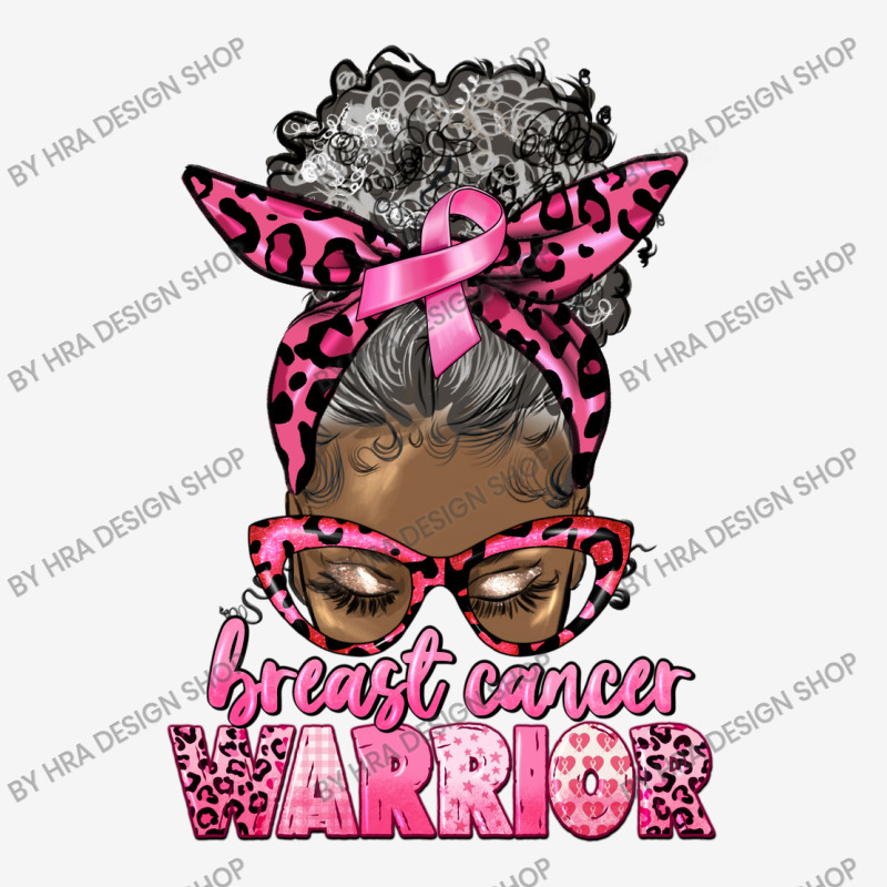 Breast Cancer Warrior Afro Messy Bun Gray Hair Adjustable Cap | Artistshot