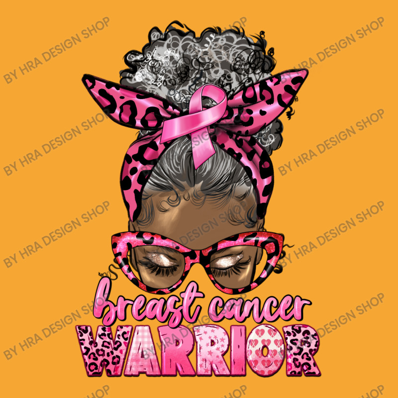 Breast Cancer Warrior Afro Messy Bun Gray Hair Basic T-shirt | Artistshot