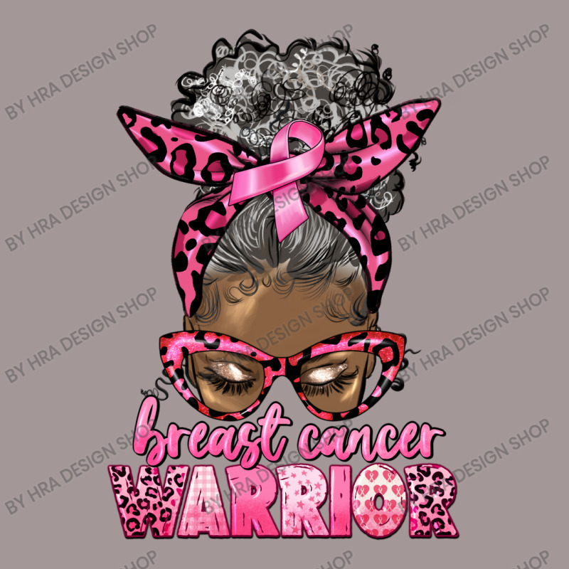 Breast Cancer Warrior Afro Messy Bun Gray Hair Vintage Hoodie | Artistshot