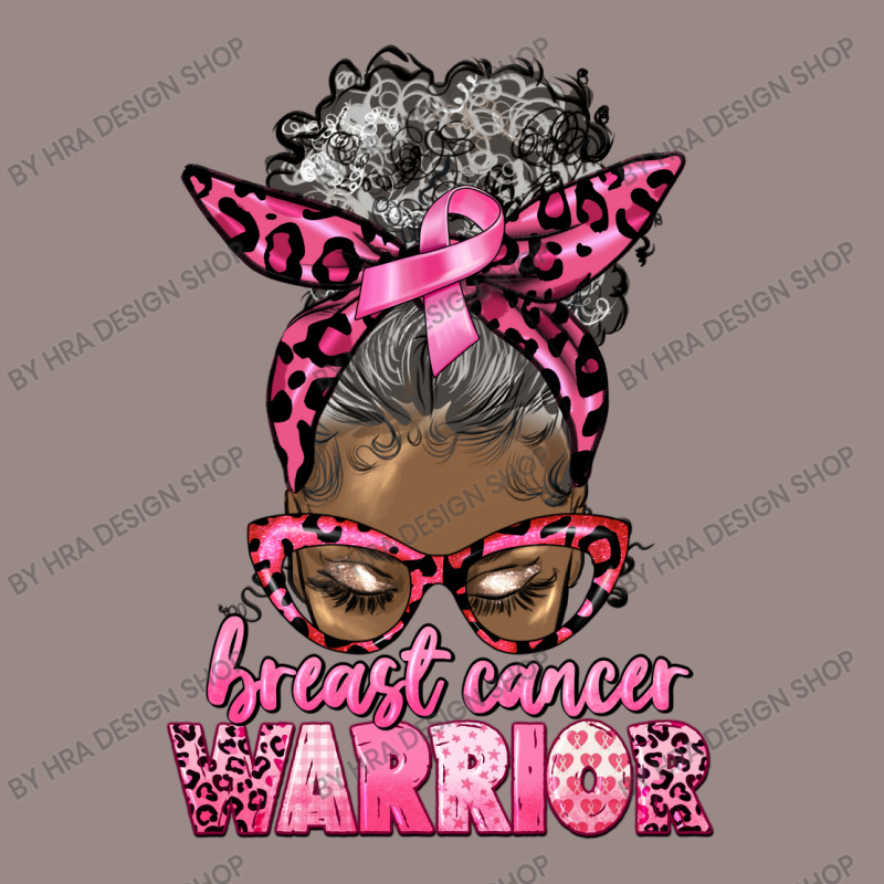 Breast Cancer Warrior Afro Messy Bun Gray Hair Vintage T-shirt | Artistshot