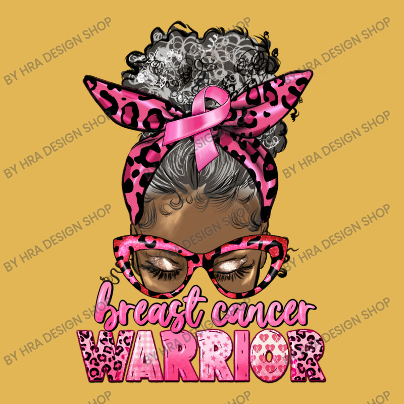 Breast Cancer Warrior Afro Messy Bun Gray Hair Vintage Hoodie And Short Set | Artistshot