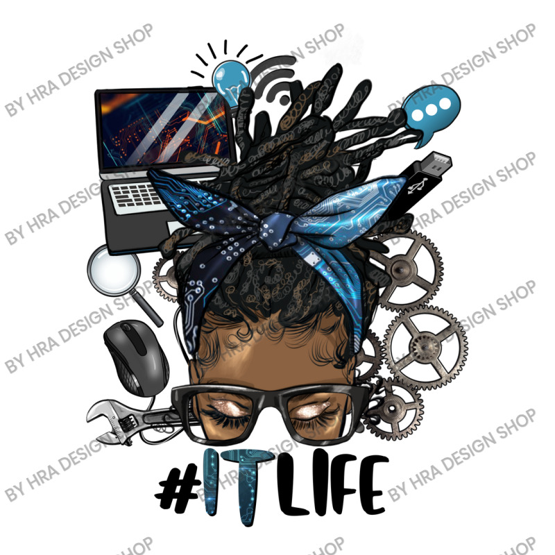 Afro Messy Loc Bun Information Technology Life Raglan Crop Top by HRA Design Shop | Artistshot