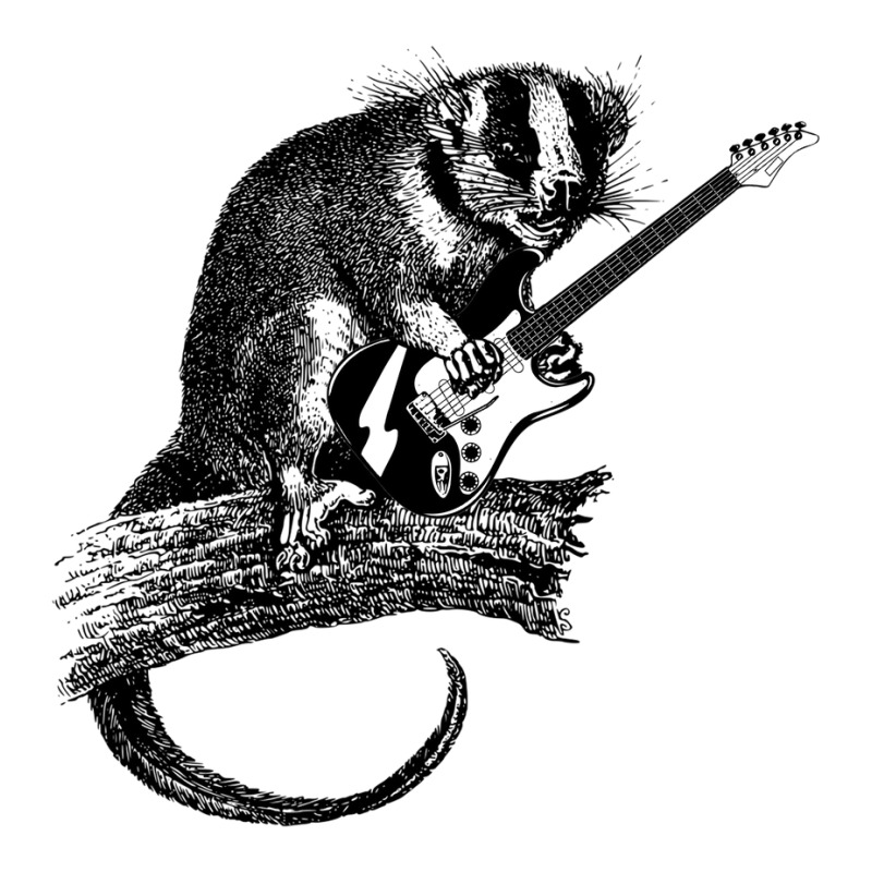 Opossum Playing The Electric Guitar - Possum Double Wine Paper Bag - 6 1/2 X 3 1/2 X 12 3/8 | Artistshot