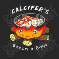 Calcifers Bacon Egg Cook  Food Anime Ladies Fitted T-shirt | Artistshot