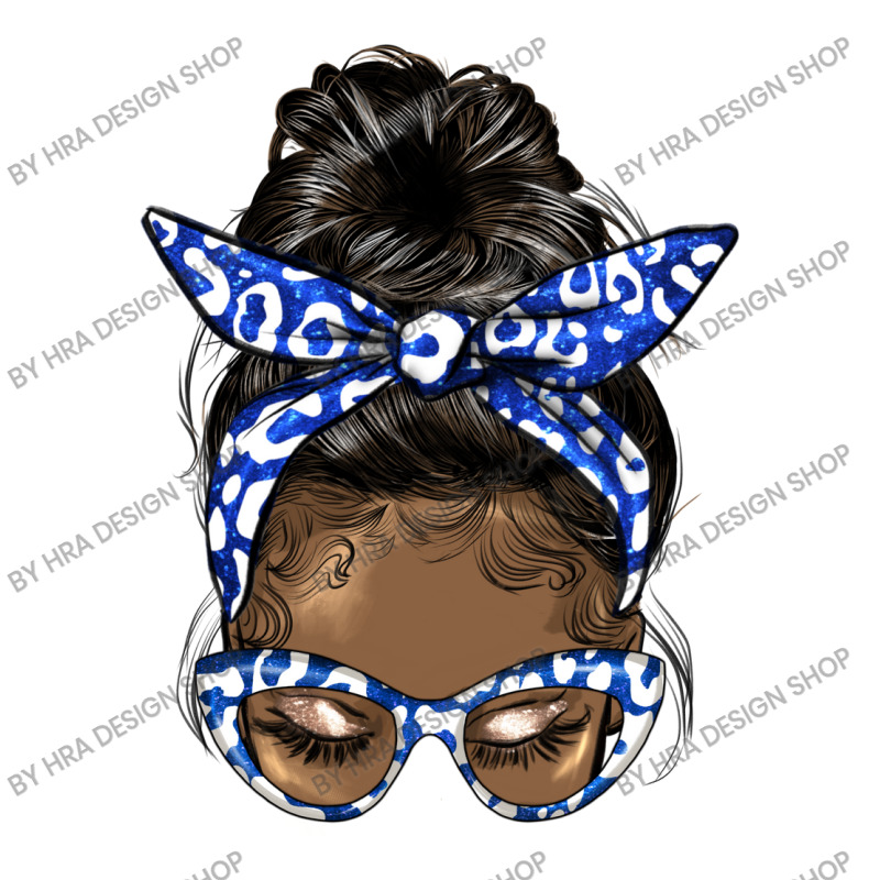 Afro Messy Bun Straight Hair Sorority Blue And Whi Baby Tee by HRA Design Shop | Artistshot