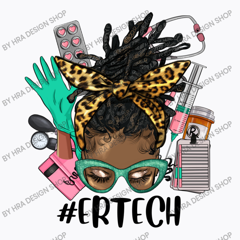 Afro Messy Bun Locs Hair Emergency Technician T-shirt | Artistshot