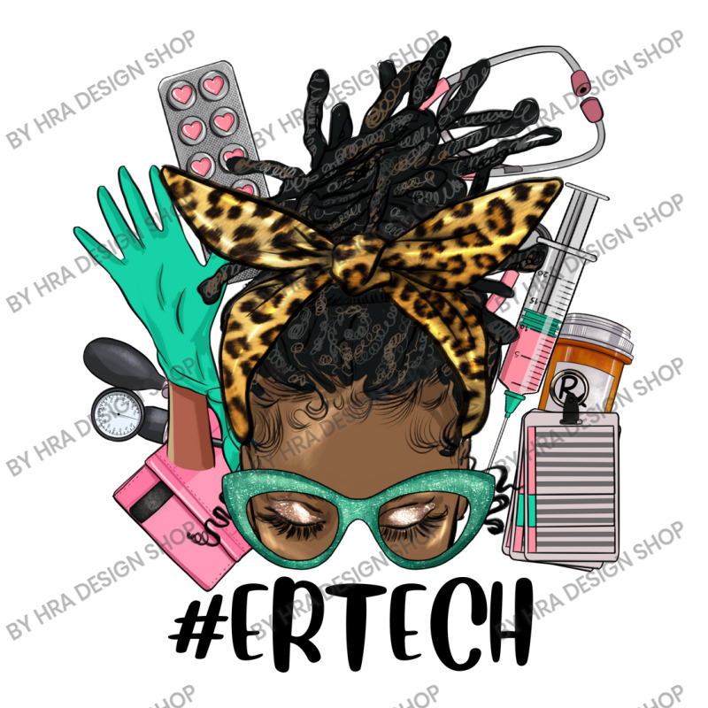 Afro Messy Bun Locs Hair Emergency Technician V-neck Tee | Artistshot