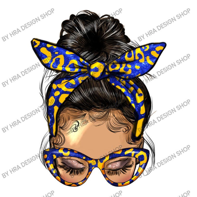 Afro Messy Bun Light Skin Soror Color Blue And Yel Crewneck Sweatshirt | Artistshot