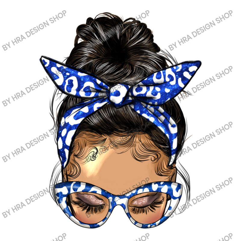 Afro Messy Bun Light Skin Soror Color  Blue And Wh Baby Tee by HRA Design Shop | Artistshot