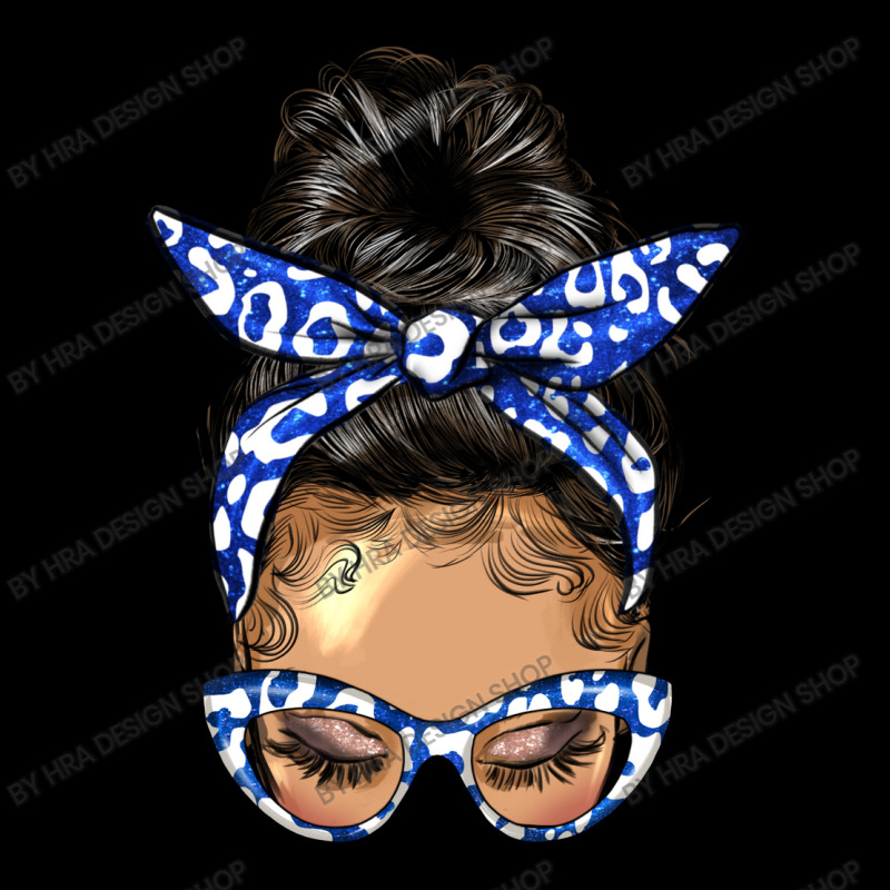 Afro Messy Bun Light Skin Soror Color  Blue And Wh Fleece Short | Artistshot