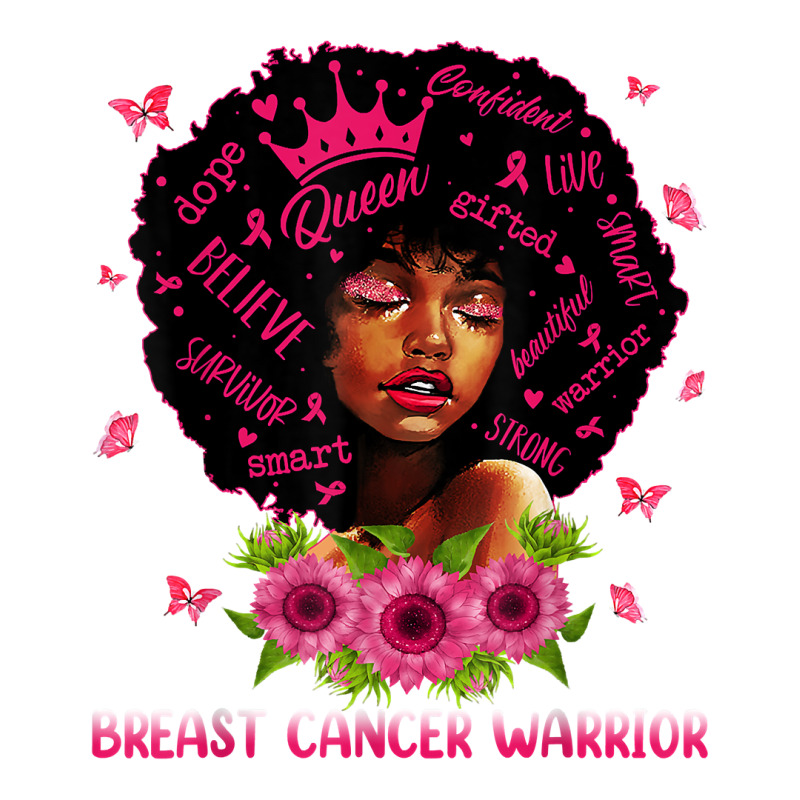 Black Women Black Queen Breast Cancer Warrior Pink Ribbon T Shirt Debie Paper Bag - 10 X 5 X 13 | Artistshot