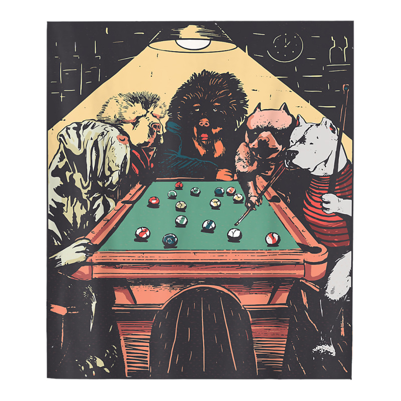 Game Night Time Dogs On Billiards Pool Table Shooting 8 Ball T Shirt Debie Paper Bag - 10 X 5 X 13 | Artistshot