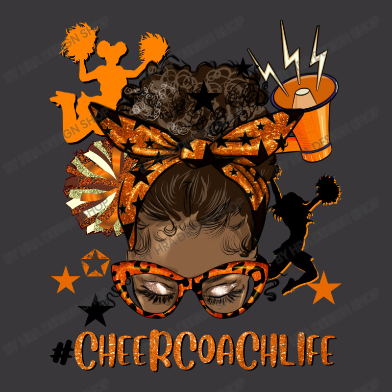 Afro Messy Bun Cheer Coach Life Orange And Black Ladies Curvy T-Shirt by HRA Design Shop | Artistshot