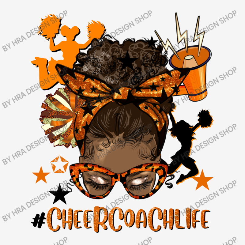 Afro Messy Bun Cheer Coach Life Orange And Black Ladies Polo Shirt by HRA Design Shop | Artistshot