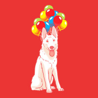 White Shepherd T  Shirt White Swiss Shepherd With Ballons Gift T  Shir Mesh Cap | Artistshot