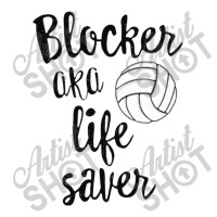 Blocker Aka Life Saver Funny Volleyball T Shirt Defense [converted] Co Take Out Paper Bag - 14 X 10 X 15 1/2 | Artistshot