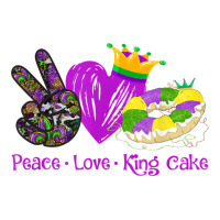 Peace Love King Cake Funny Mardi Gras Party Carnival Gifts T Shirt Debie Paper Bag - 10 X 5 X 13 | Artistshot