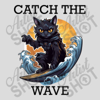 Black Cat Surfing - Catch The Wave (black Letterin Men's Polo Shirt | Artistshot