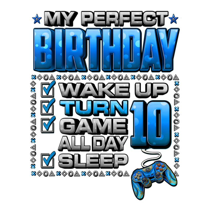 Wake Up Turn 10 Game All Day Shirt Gamer 10th Birthday Party T Shirt Debie Paper Bag - 10 X 5 X 13 | Artistshot