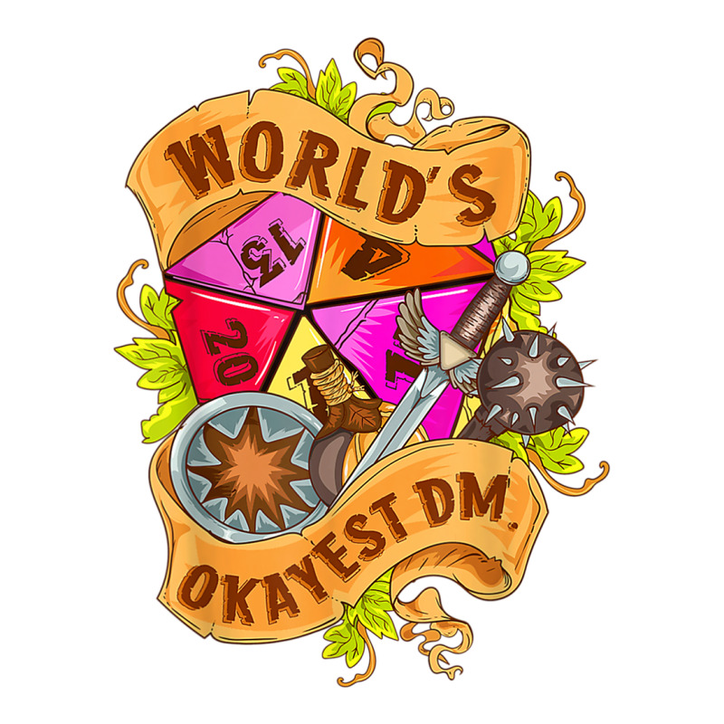 World Okayest Dm D20 Dice Gaming Rpg Board Games T Shirt Debie Paper Bag - 10 X 5 X 13 | Artistshot