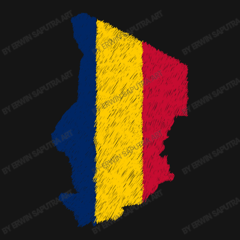 Chad Flag Map Drawing Line Art Mesh Cap | Artistshot