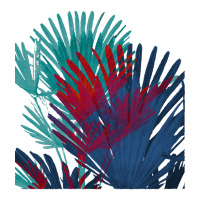 Big Palm Leaves Pattern Blue Color T  Shirtpalm Leaves Pattern Blue Co Jumbo Paper Bag - 18 X 7 X 18 3/4 | Artistshot