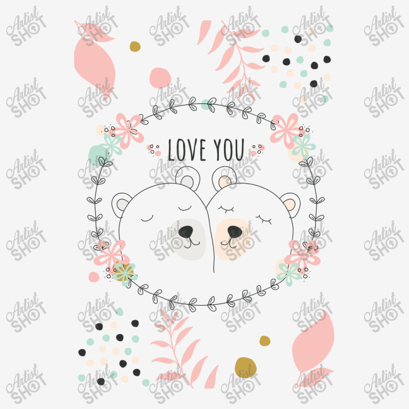 Happy Valentine's Love You With Animal Cute Landscape Canvas Print | Artistshot