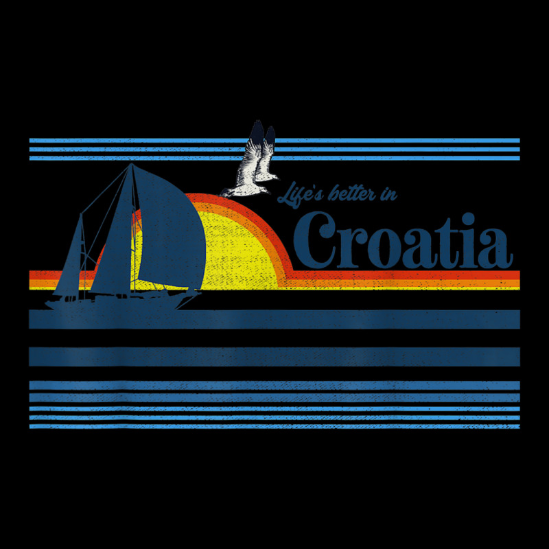 Croatia Beach Retro 70s 80s Sailing Boat Sunset Vintage Zipper Hoodie | Artistshot