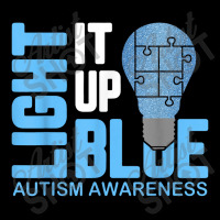 Light It Up Blue Autism Awareness Shirt Puzzle Piece Ribbon Cropped Sweater | Artistshot