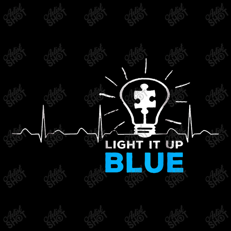 Light It Up Blue Tshirt Puzzle Heartbeat Autism Awareness V-Neck Tee by salamwarna | Artistshot