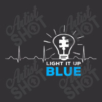 Light It Up Blue Tshirt Puzzle Heartbeat Autism Awareness Vintage Hoodie And Short Set | Artistshot