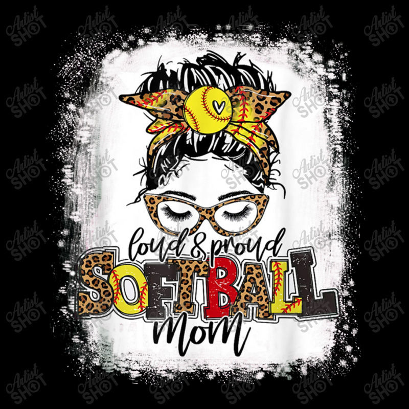 Loud & Proud Softball Mom Messy Bun Hair Leopard Bleached Adjustable Cap | Artistshot