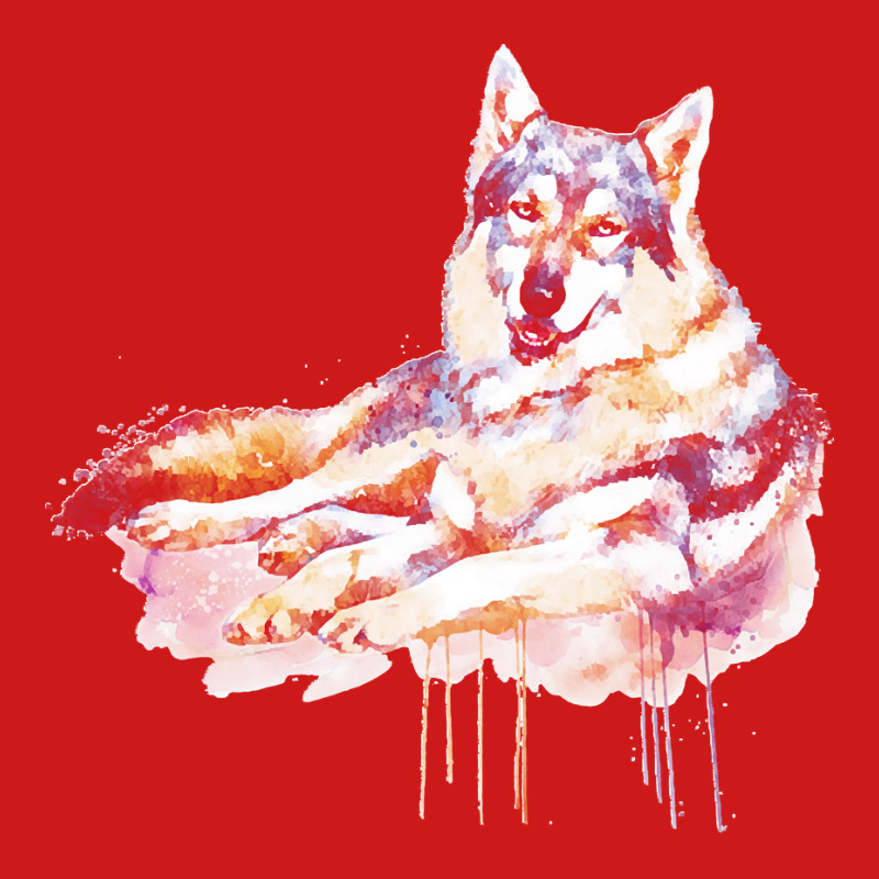 Sitting Wolf Painting T  Shirt Smiling Wolf T  Shirt Baseball Cap | Artistshot