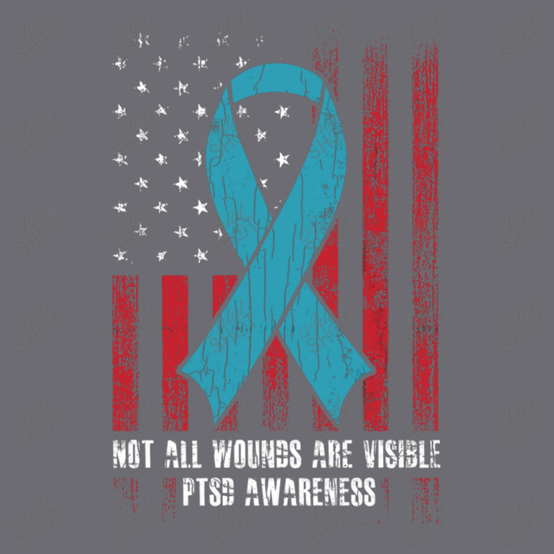 Not All Wounds Are Visible Ptsd Awareness Veteran Ribbon Mesh Cap | Artistshot