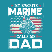 My Favorite Marine Calls Me Dad T  Shirt Father's Day Flag My Favorite Flat Bill Snapback Cap | Artistshot