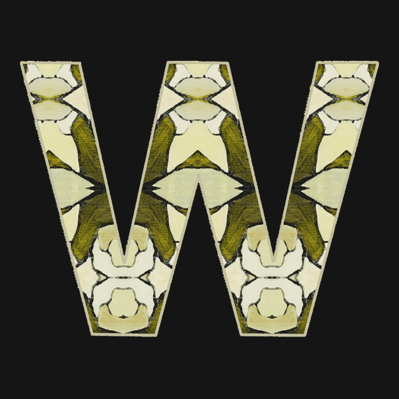 Letter W T  Shirt Letter W Monogram Olive Green Abstract Pattern Paint Mesh Cap | Artistshot