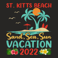 Beach Vacation 2022 Retro Lost Paradise St. Kitts Beach Ladies Fitted T-shirt | Artistshot