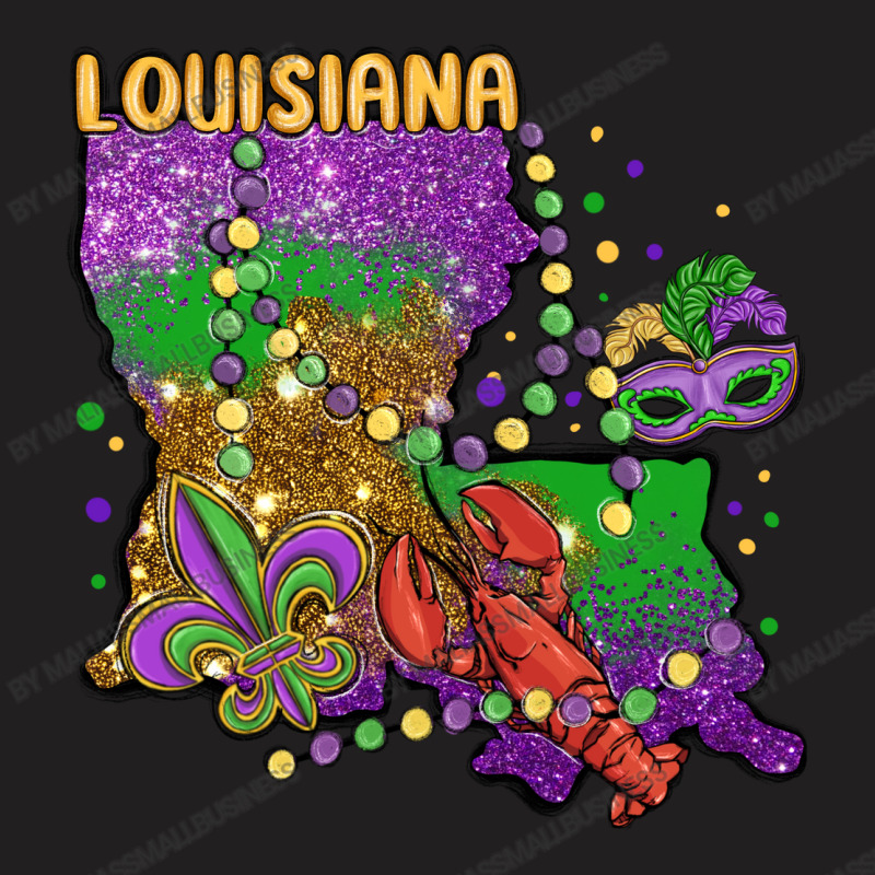 Mardi Gras Louisiana Map T-shirt | Artistshot