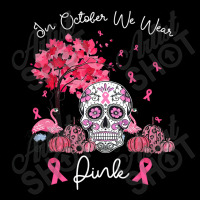 In October We Wear Pink Sugar Skull Moon Breast Cancer Long Sleeve T S Adjustable Cap | Artistshot