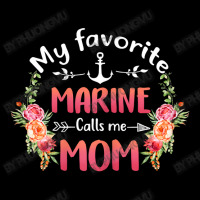 Womens My Favorite Marine Calls Me Mom Flower Military Mother's Day T V-neck Tee | Artistshot