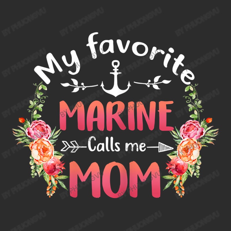 Womens My Favorite Marine Calls Me Mom Flower Military Mother's Day T Exclusive T-shirt by phuongvu | Artistshot