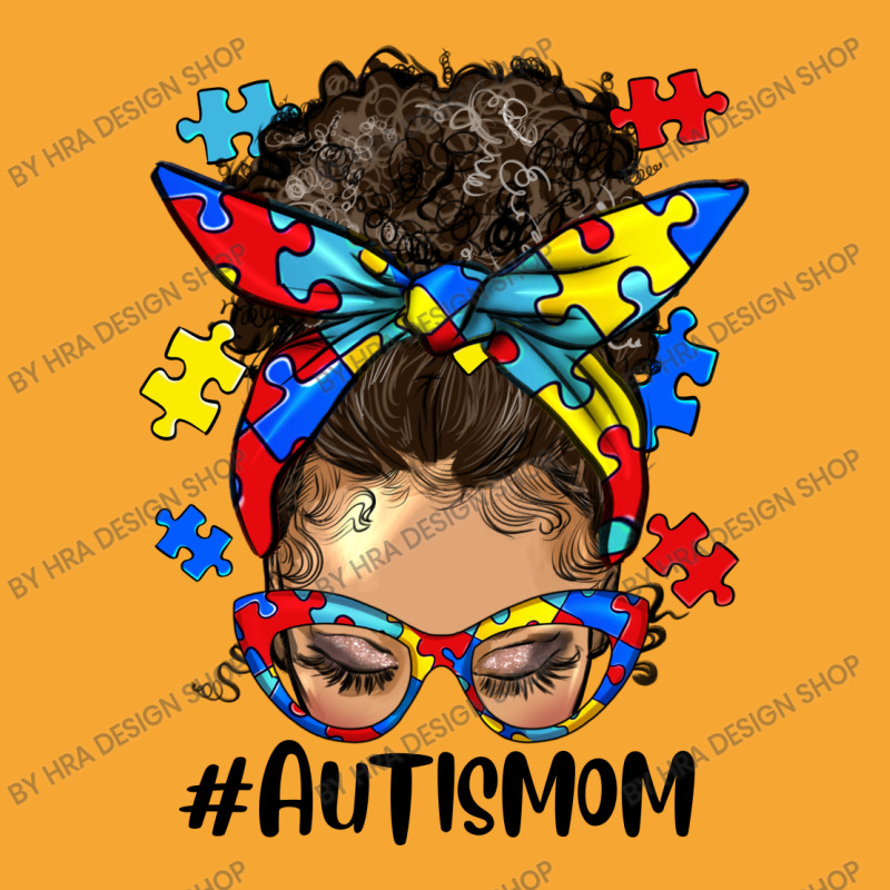 Afro Messy Bun Light Skin Autism Mom Basic T-shirt | Artistshot