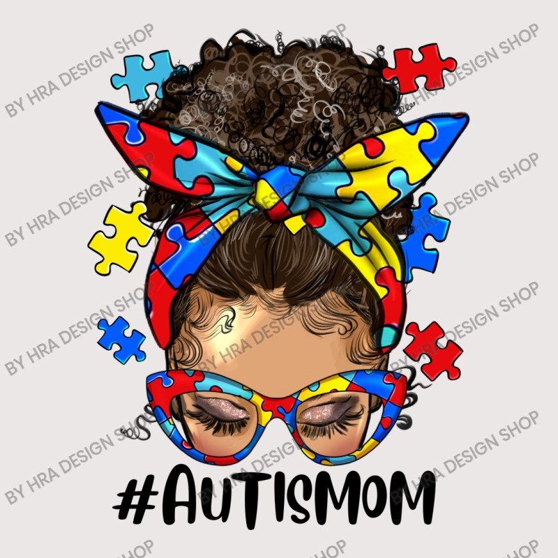 Afro Messy Bun Light Skin Autism Mom Pocket T-shirt | Artistshot