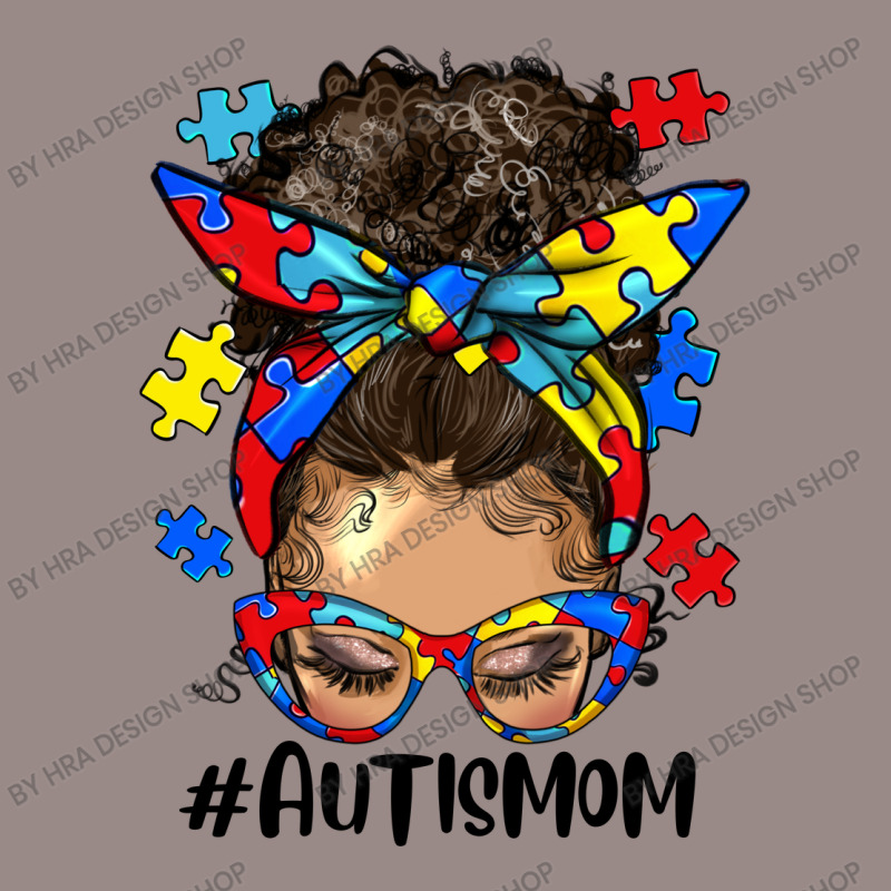 Afro Messy Bun Light Skin Autism Mom Vintage T-shirt | Artistshot